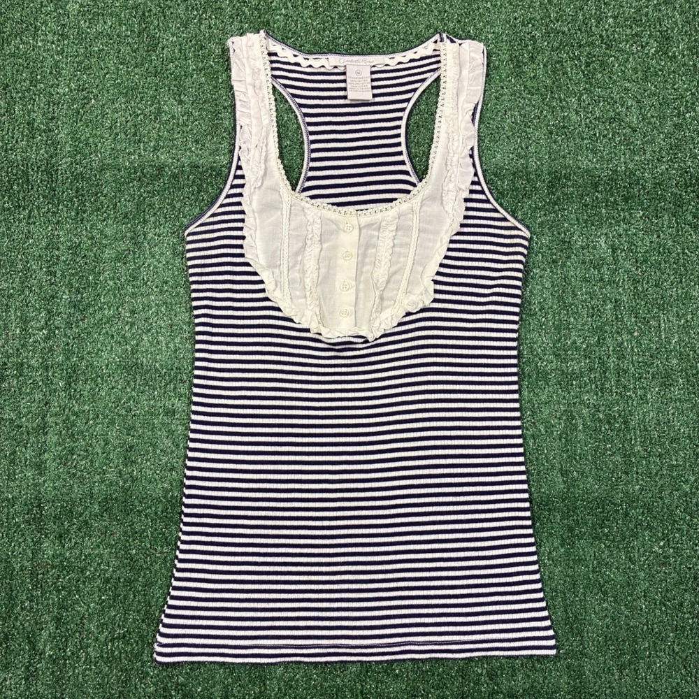 Vintage 2000's Charlotte Russe Striped Ruffle Tank Top